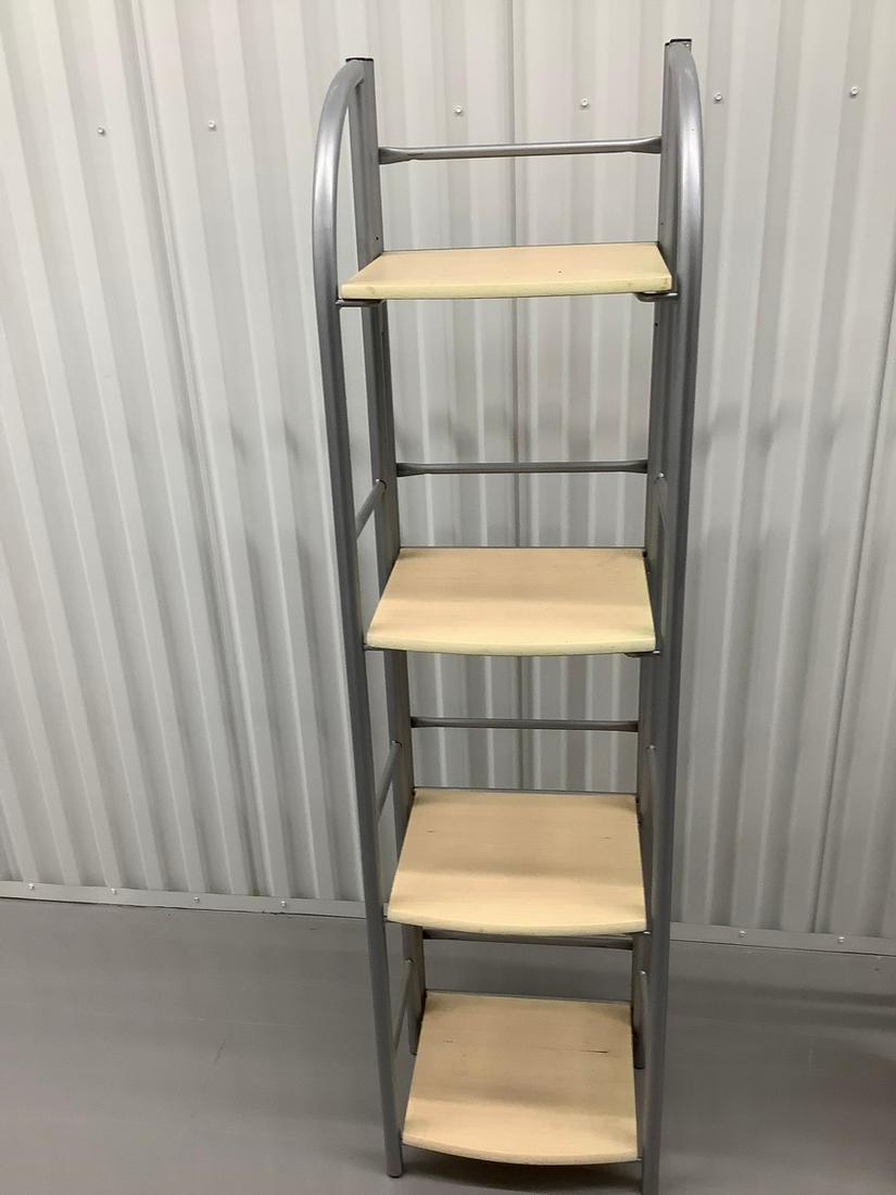 4 tier Wood and Metal Shelf  Unit53.5x11x14.5 (1 of 1)