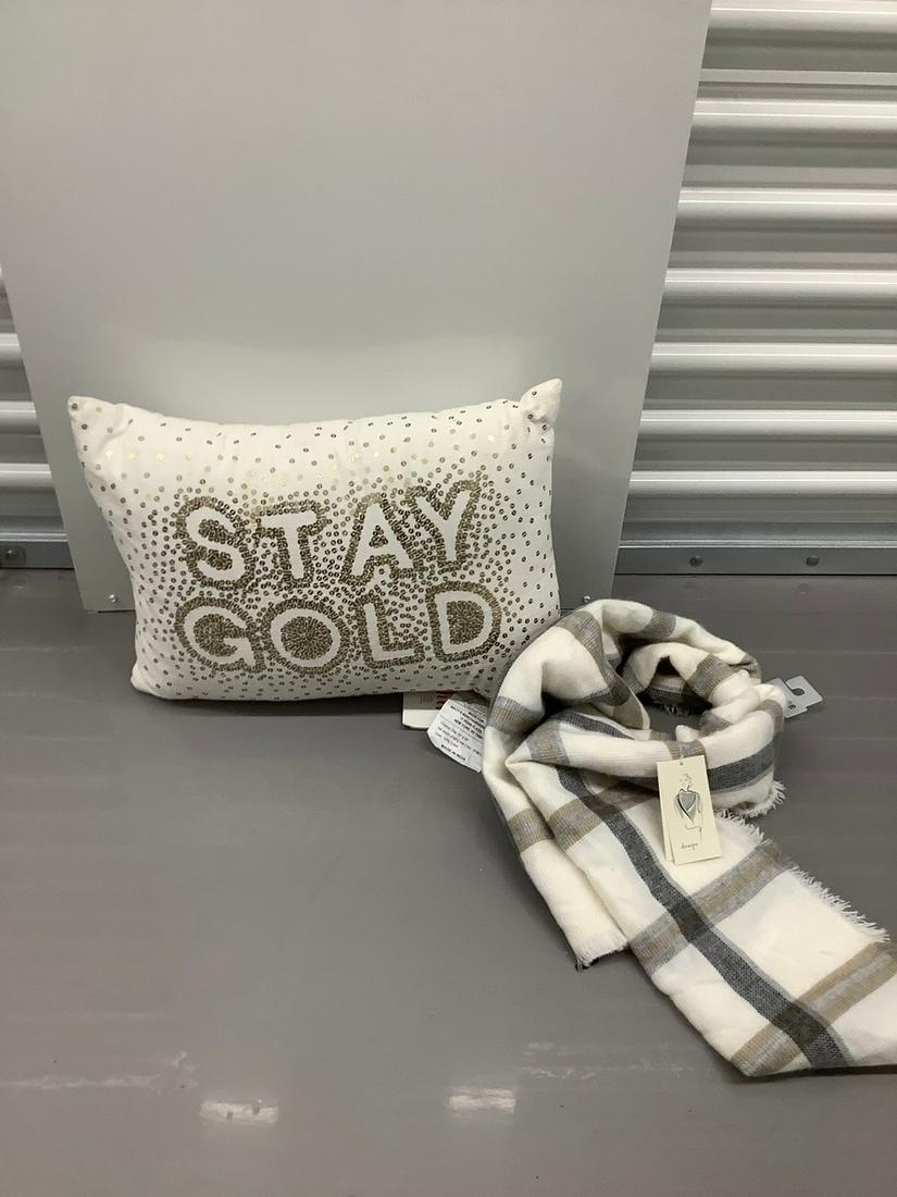Stay Cold Throw pillow and scarf/drape: Stay Cold Throw pillow and scarf/drape