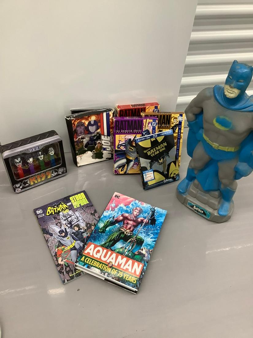 Batman Stand Up Figure 19" (broken in back), Pez Dispensers and more: Batman Stand Up Figure 19" (broken in back), Pez Dispensers and more
