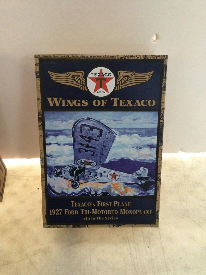 texaco texaco's first plane 1927 ford tri-motored monoplane diecast coin bank: texaco texaco's first plane 1927 ford tri-motored monoplane diecast coin bank