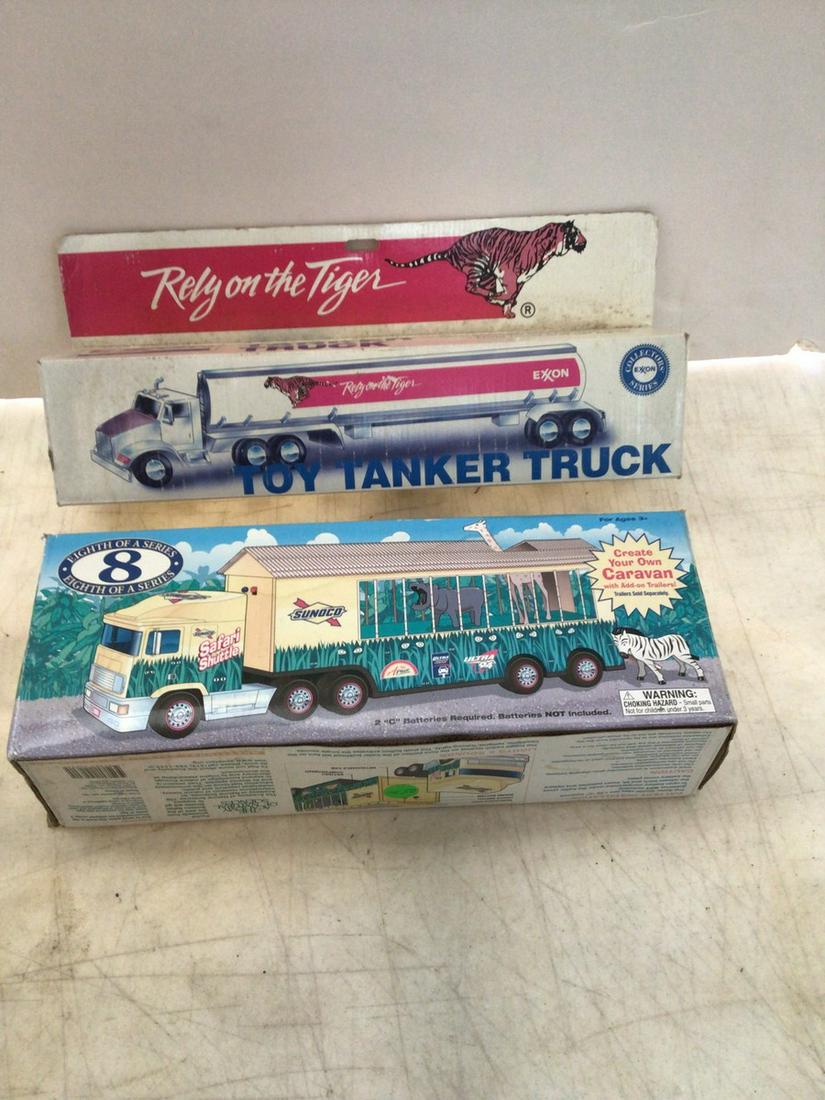 Vintage Exxon Toy Tanker Truck and Sunoco Safari Shuttle: Vintage Exxon Toy Tanker Truck and Sunoco Safari Shuttle