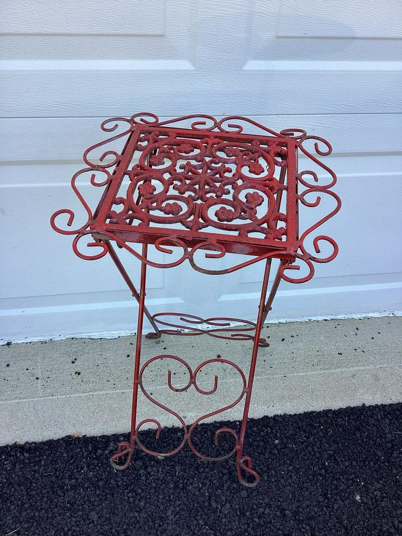 Metal Folding Side Table 23"x13"x13": Metal Folding Side Table 23"x13"x13"
