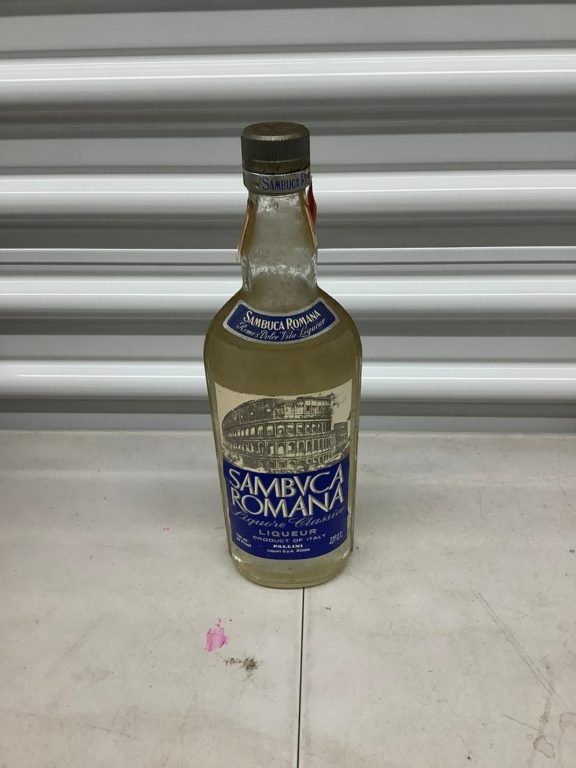 Sambuca Romana 750 mL bottle: Any contents in bottle is Free; You are bidding on the bottle & unbroken tax stamp