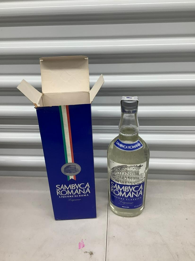Sambuca Romana 750 mL bottle sealed in box: Any contents in bottle is Free; You are bidding on the bottle & unbroken tax stamp