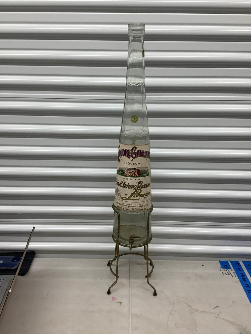 Vintage Galliano bottle and dispenser 34 inches tall 1 gallon bottle: Vintage Galliano bottle and dispenser 34 inches tall 1 gallon bottle
