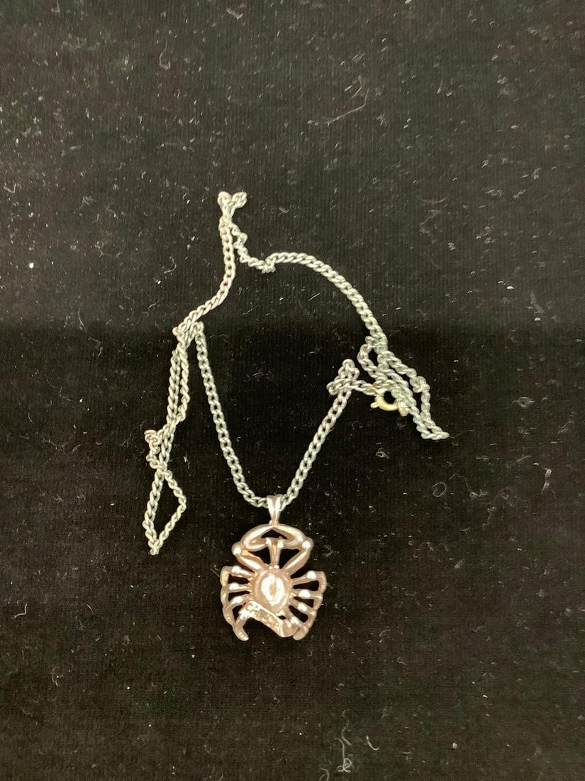 Vintage Cancer Zodiac Necklace: Vintage Cancer Zodiac Necklace