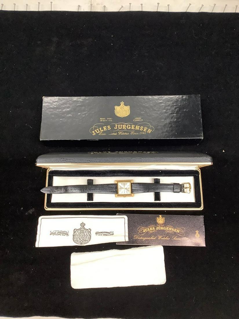 Jules Jurgensen Watch Complete in Box 14 KT GOLD: Jules Jurgensen Watch Complete in Box 14 KT GOLD
