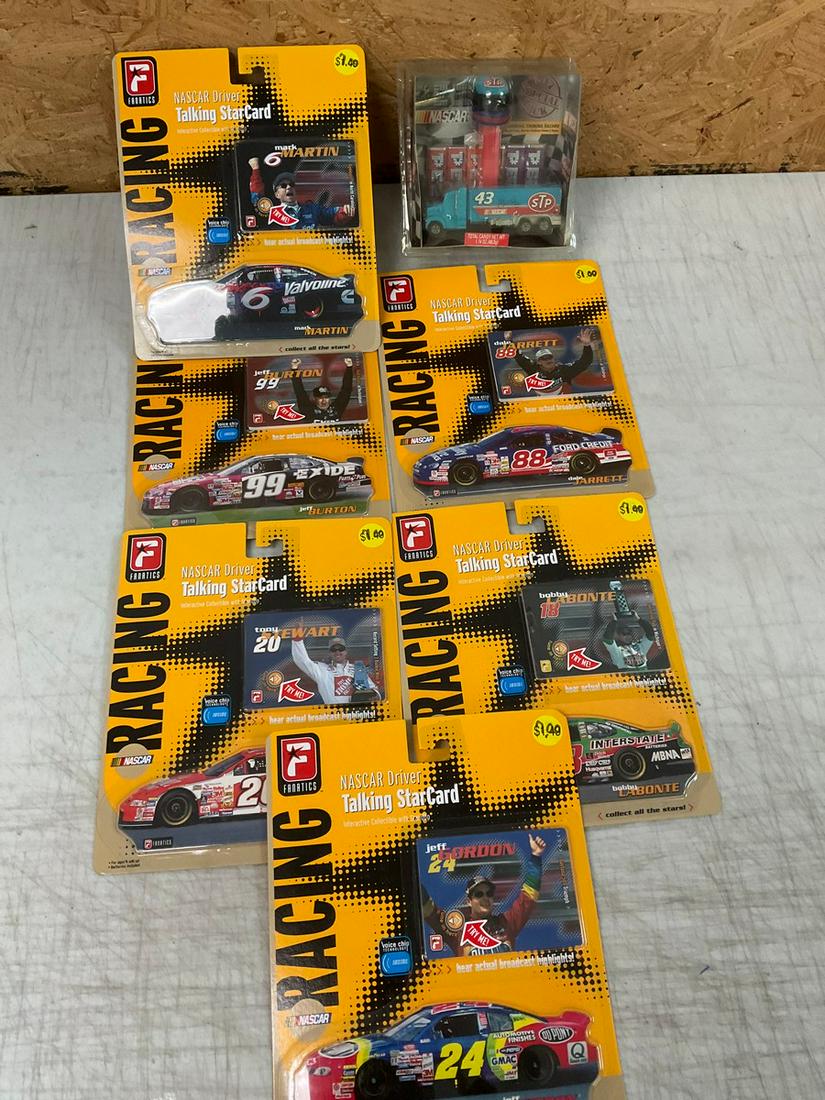 Lot of Nascar Driver Talking Starcards and Nascar Pez Dispenser: Lot of Nascar Driver Talking Starcards and Nascar Pez Dispenser