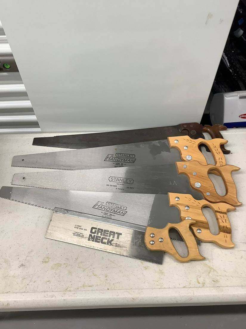 Lot of hand saws, Stanley, Great Neck and more: Lot of hand saws, Stanley, Great Neck and more