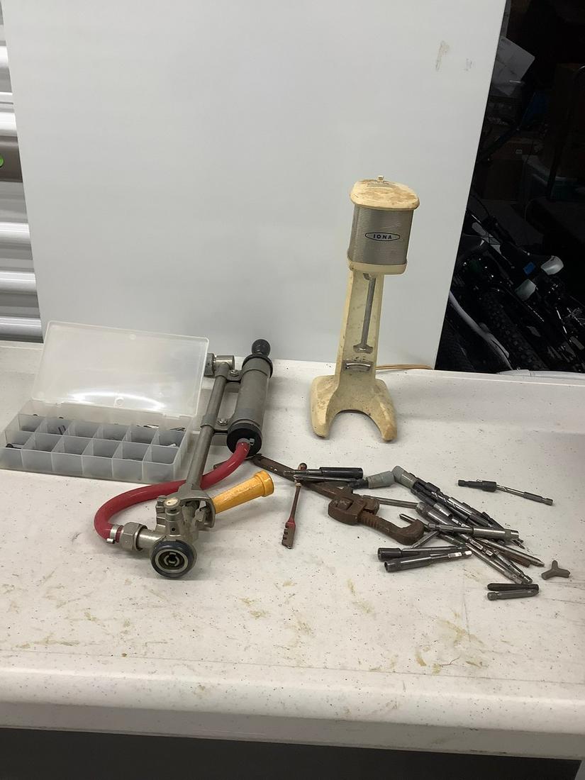 Beer tap, vintage milkshake machine and large lot of drill bits (1 of 1)