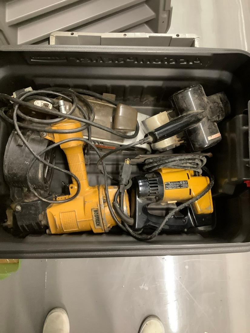 Large lot of power tools, belt sander, nail gun, saber saw and more: Large lot of power tools, belt sander, nail gun, saber saw and more