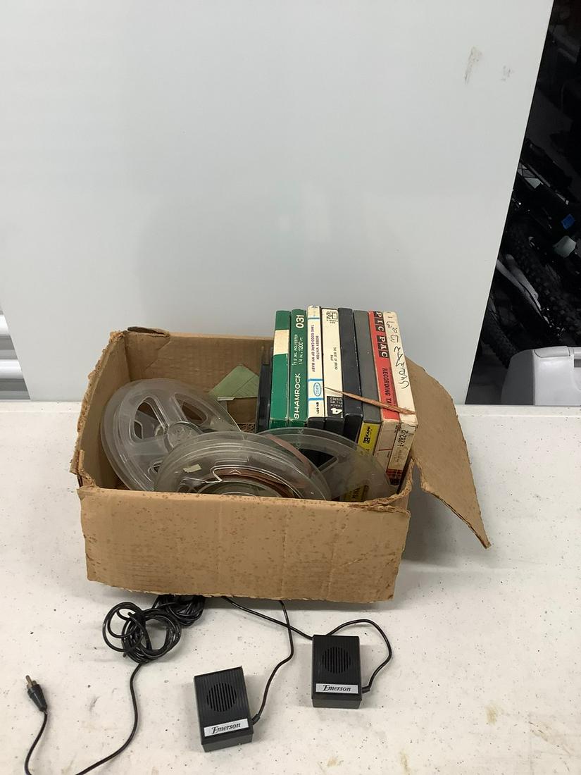Large lot of prerecorded and home recorded reel-t0-teel tapes and 2 microphones: Large lot of prerecorded and home recorded reel-t0-teel tapes and 2 microphones