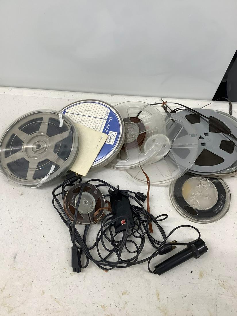 Small lot reel-to-reel tapes and microphone: Small lot reel-to-reel tapes and microphone