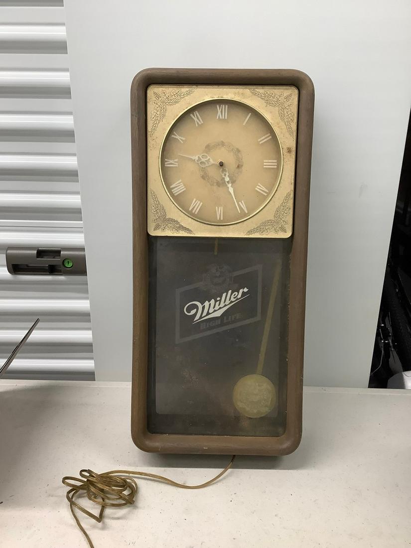 Vintage Miller Beer Pengelum clock (24"x11"x5") (1 of 1)