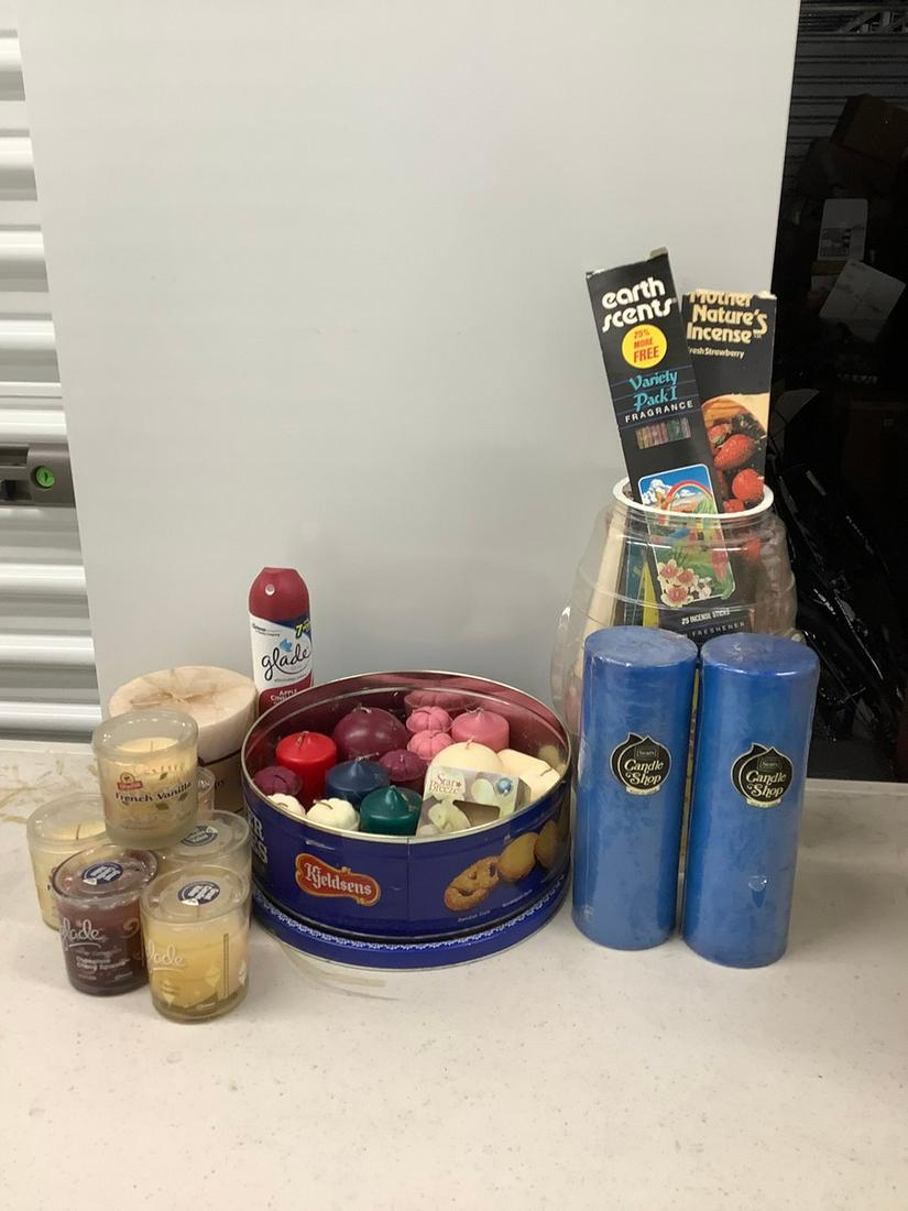Large lot of assorted candles, insence, and air freshener (1 of 1)