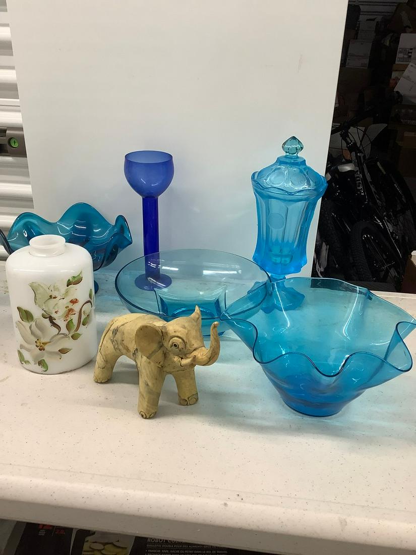 Stained glass serving bowls and more (tallest 13") (1 of 1)