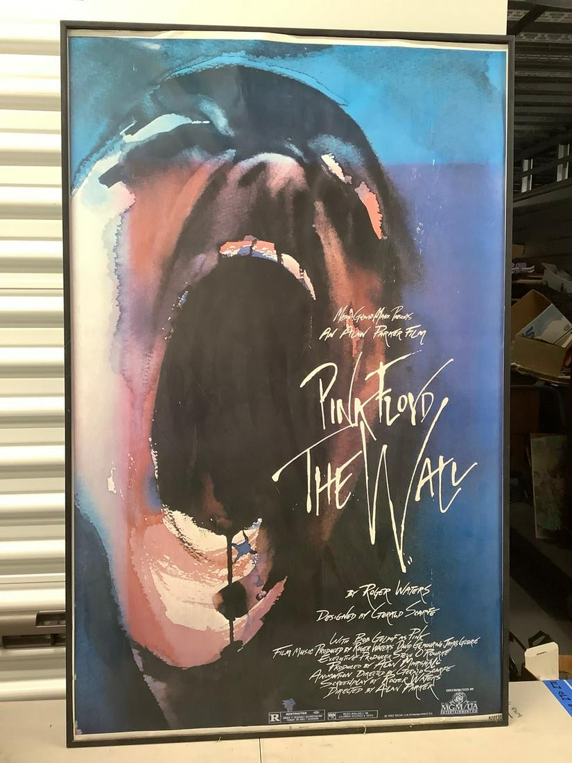 Pink Floyd The Wall framed poster, no glass light water damage 39x25 (1 of 1)