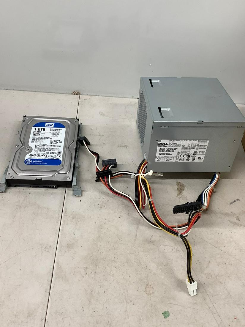 WD Sata 1TB hard drive and Dell PC power supply model: L255EM-01 (1 of 1)
