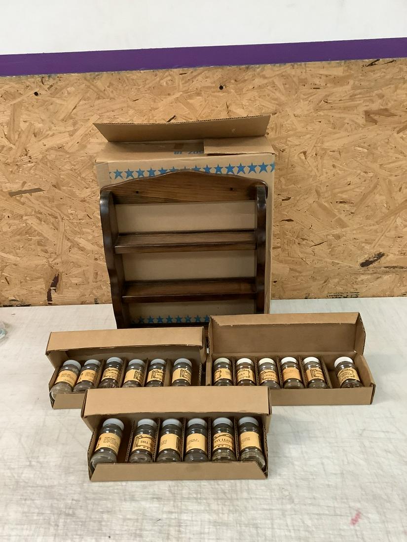 Wooden Spice vintage rack with spices (1 of 1)