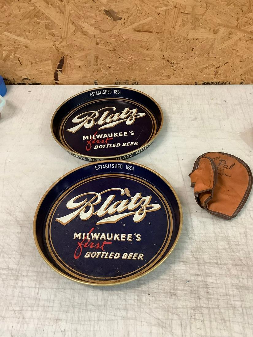 Set of Blatz Brewing Co. Tin Trays 12" (1 of 1)