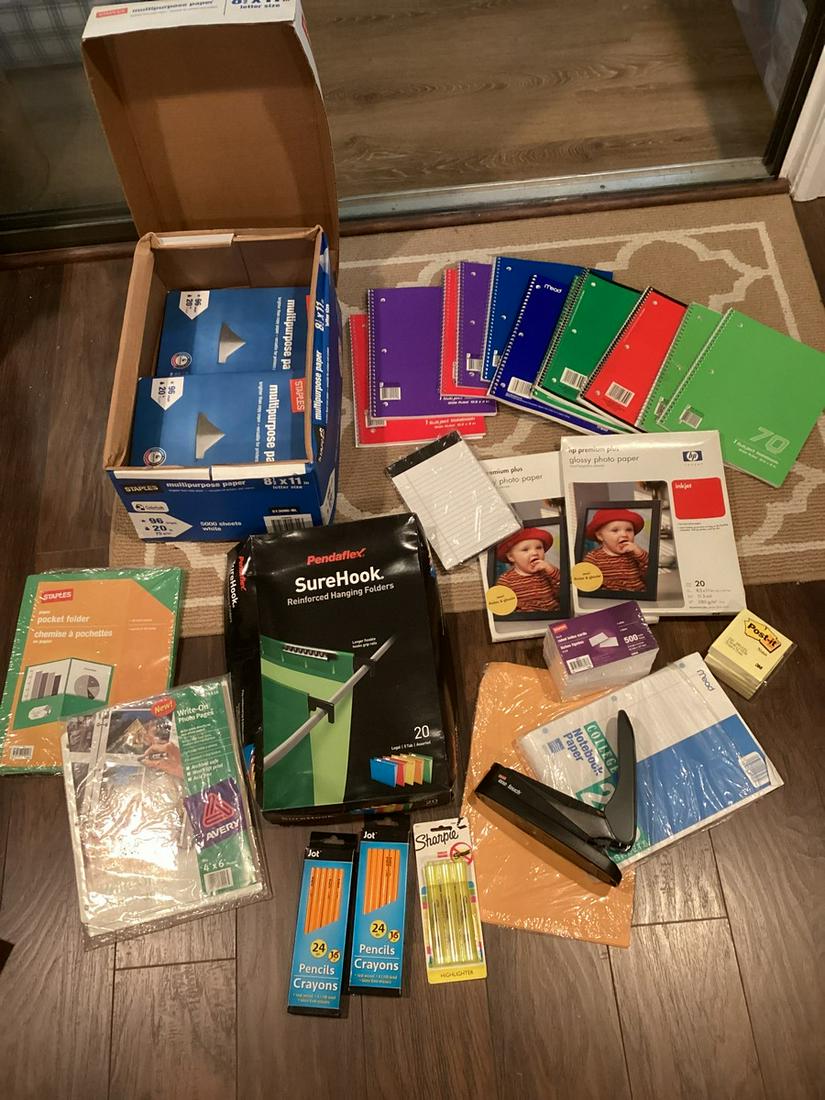 Box full of Printer Paper, New Office Supplies, Notebooks & More (1 of 1)