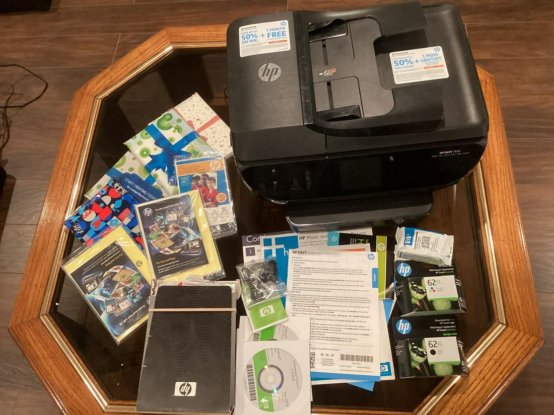 HP Envy 7640 Printer with ink, photo paper and more (1 of 1)
