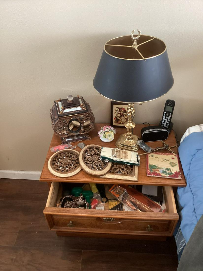 Two Drawer Nightstand and Complete Contents 26"x16"x22" (1 of 1)