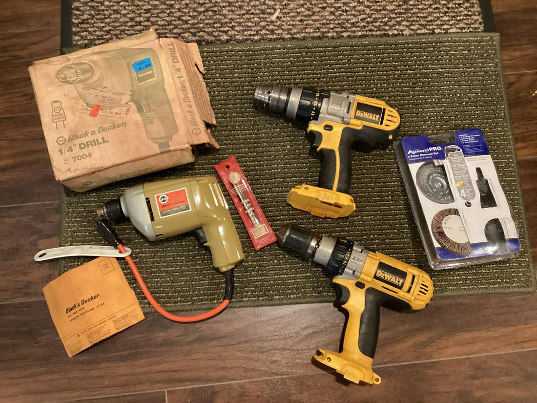 Vintage Black & Decker drill with box, Dewalt Drills and more (1 of 1)