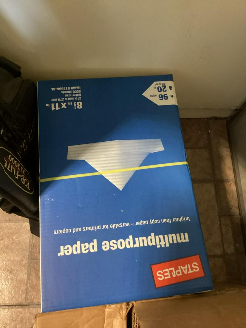 Sealed Case of Staples Printer Paper: Sealed Case of Staples Printer Paper