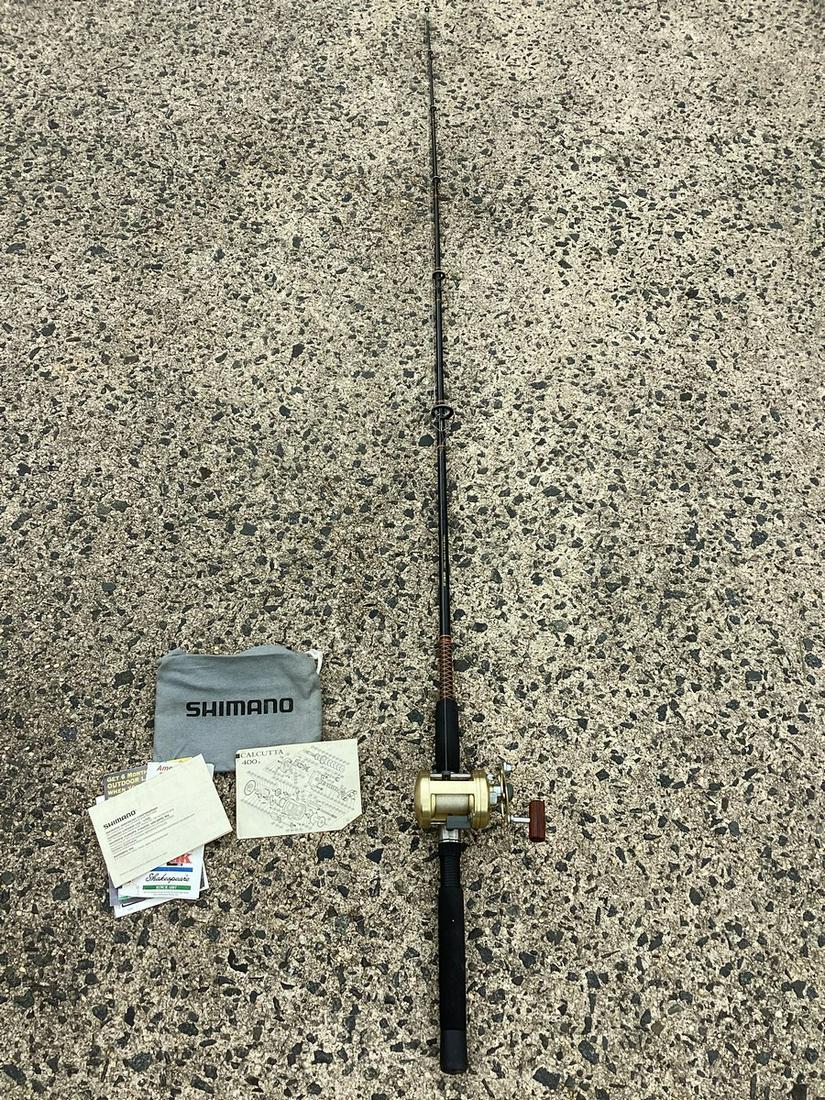 Shimano Calcutta 400 Reel with Papers and Shakespeare Rod: Shimano Calcutta 400 Reel with Papers and Shakespeare Rod