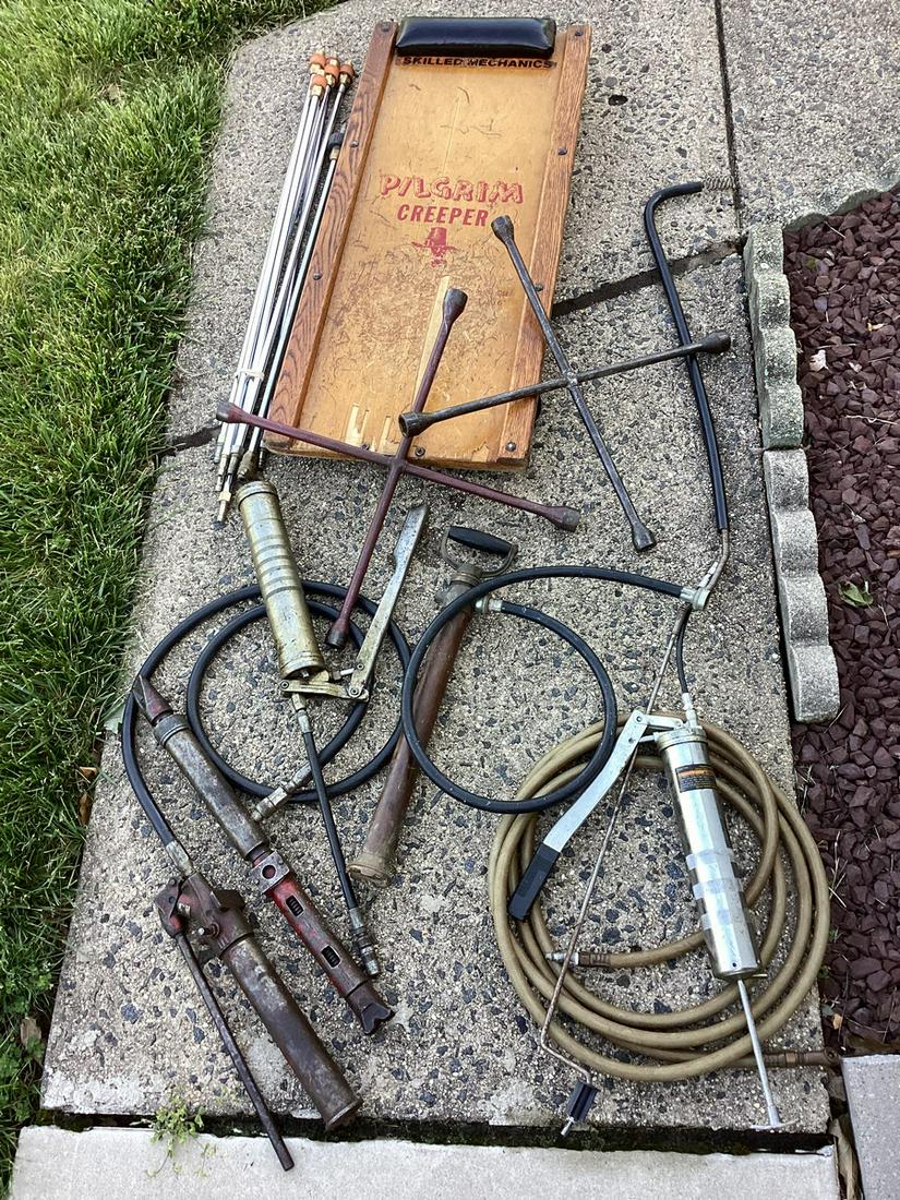 Vintage Creeper, Large lot of Grease Guns and more (1 of 1)