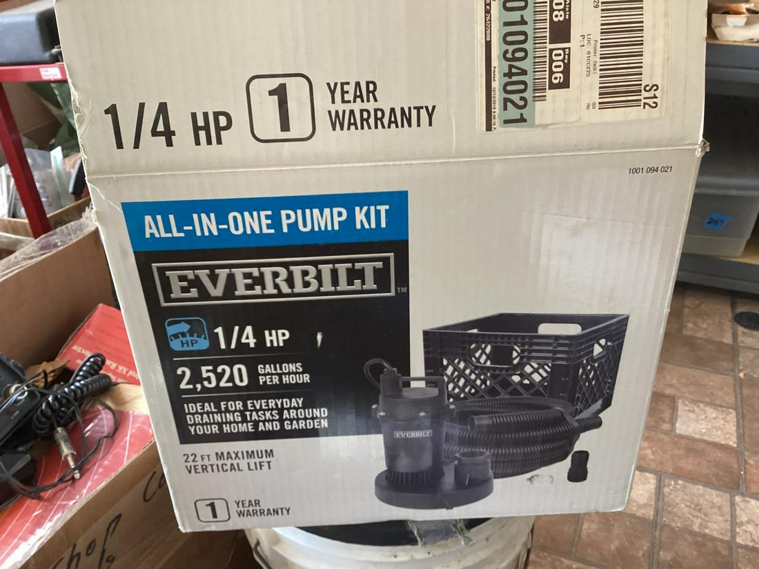 New in open Box Everbilt All-in-one Sump Pump Kit (1 of 1)