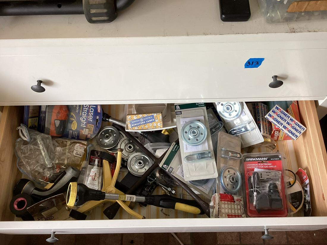Contents of Drawer - GE & Wagner Bulbs, NIP Pulleys, and more: Contents of Drawer - GE & Wagner Bulbs, NIP Pulleys, and more