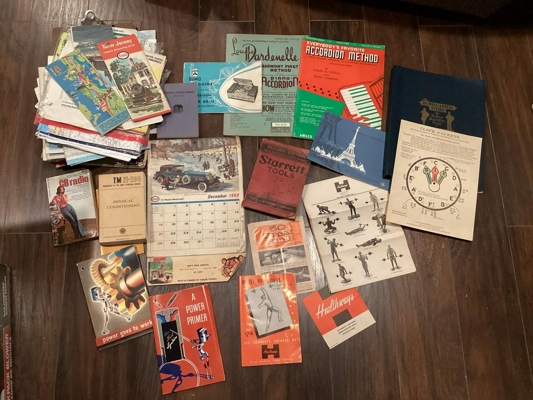 Large lot of Vintage Books, Calendars, Maps & More (1 of 1)