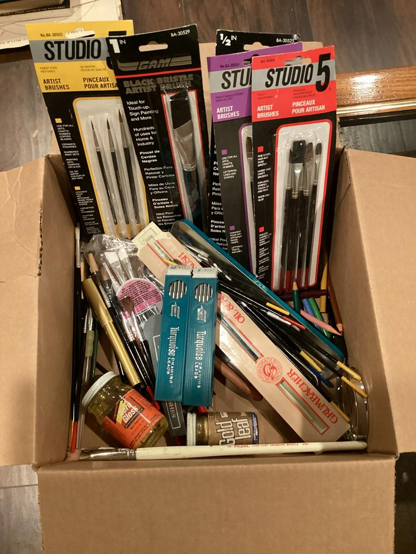Box of Art Supplies: Box of Art Supplies