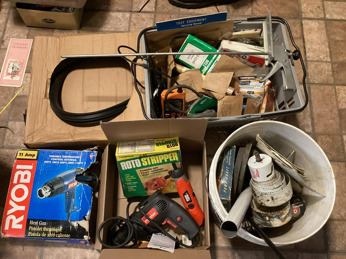 Large lot of Tools and basket of Car Parts: Large lot of Tools and basket of Car Parts