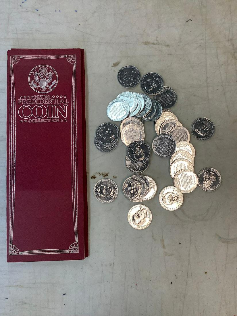 Vintage Metal Presidential Coin Collection with Display Case (1 of 1)