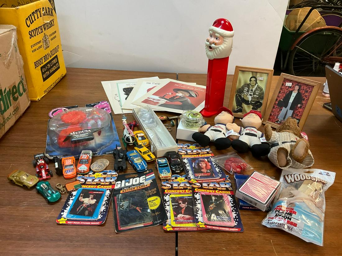 Lot of concert cards, Phillies dolls and more (giant Pez 12" tall): Lot of concert cards, Phillies dolls and more (giant Pez 12" tall)
