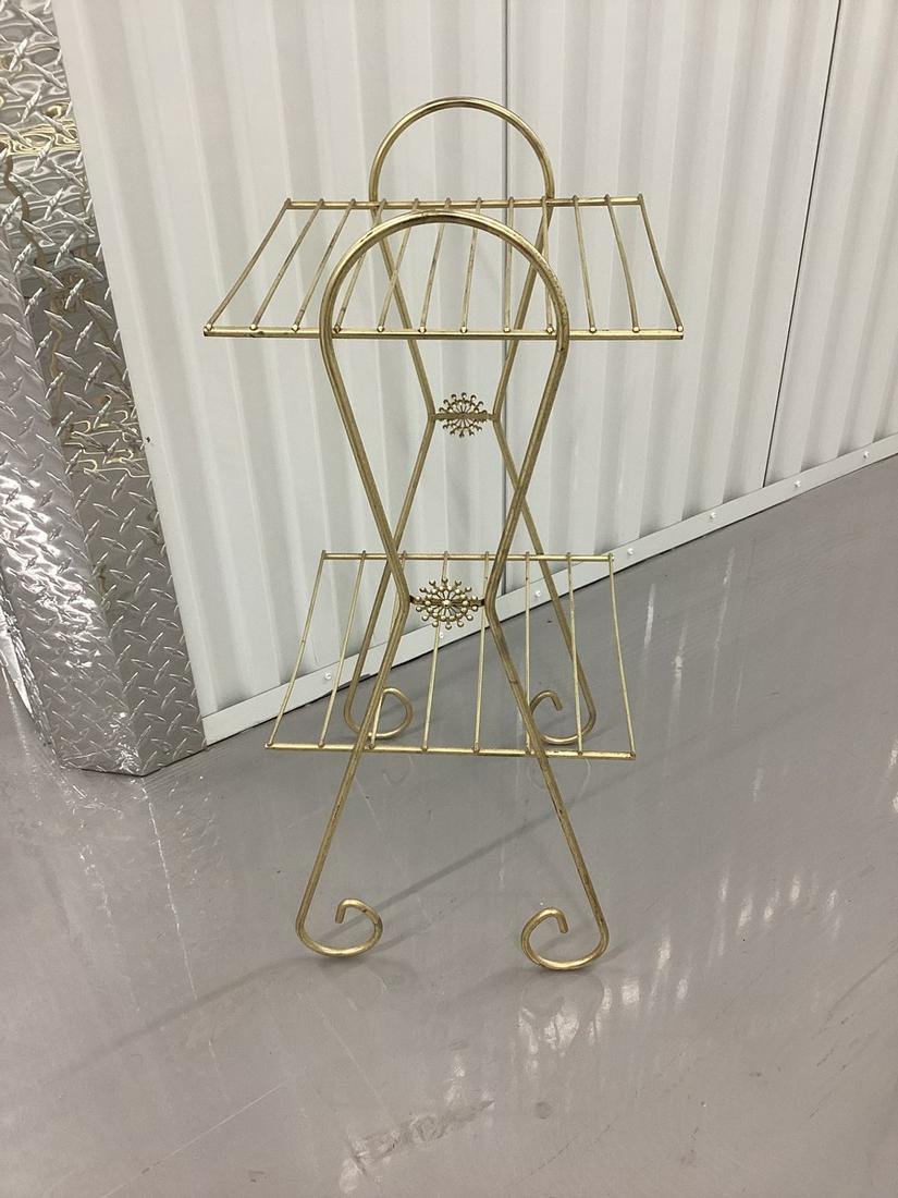 Mid Century Modern Gold Metal Starburst Accent Table 27.5"x12"x12": Mid Century Modern Gold Metal Starburst Accent Table 27.5"x12"x12"