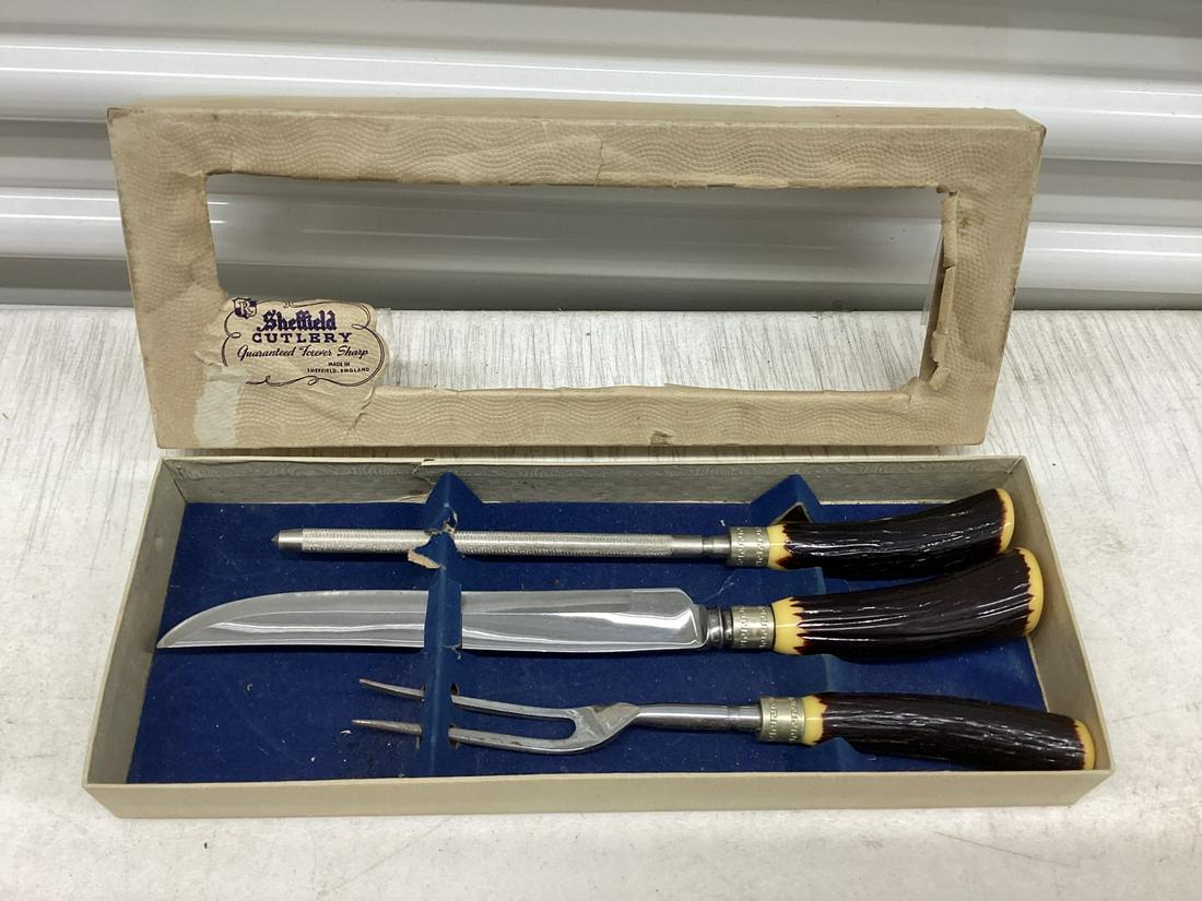 Vintage Sheffield Cutlery Carving Set with original box (1 of 1)