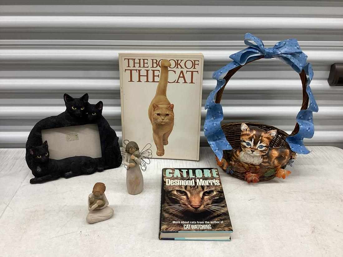 Lot of Cat Items - Vintage Cat Books, Willow Tree Figures and more (1 of 1)