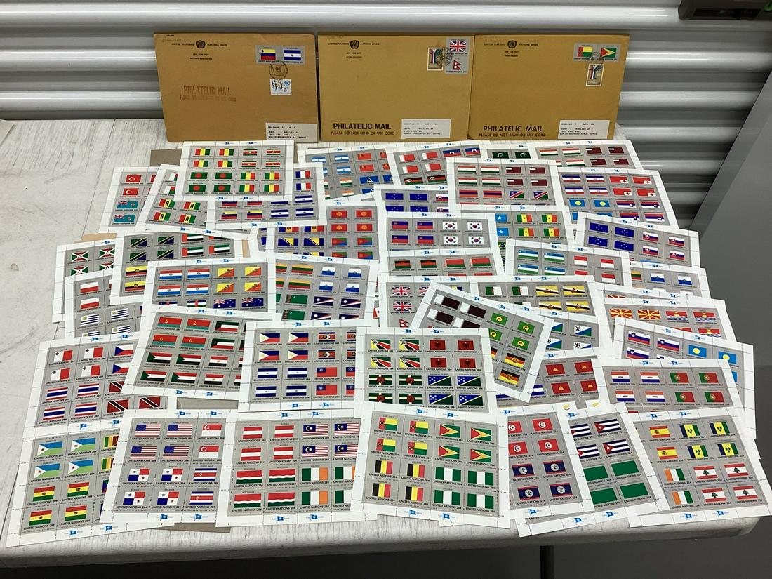 Huge lot of Flag Series United Nations Stamp sheets (1 of 1)