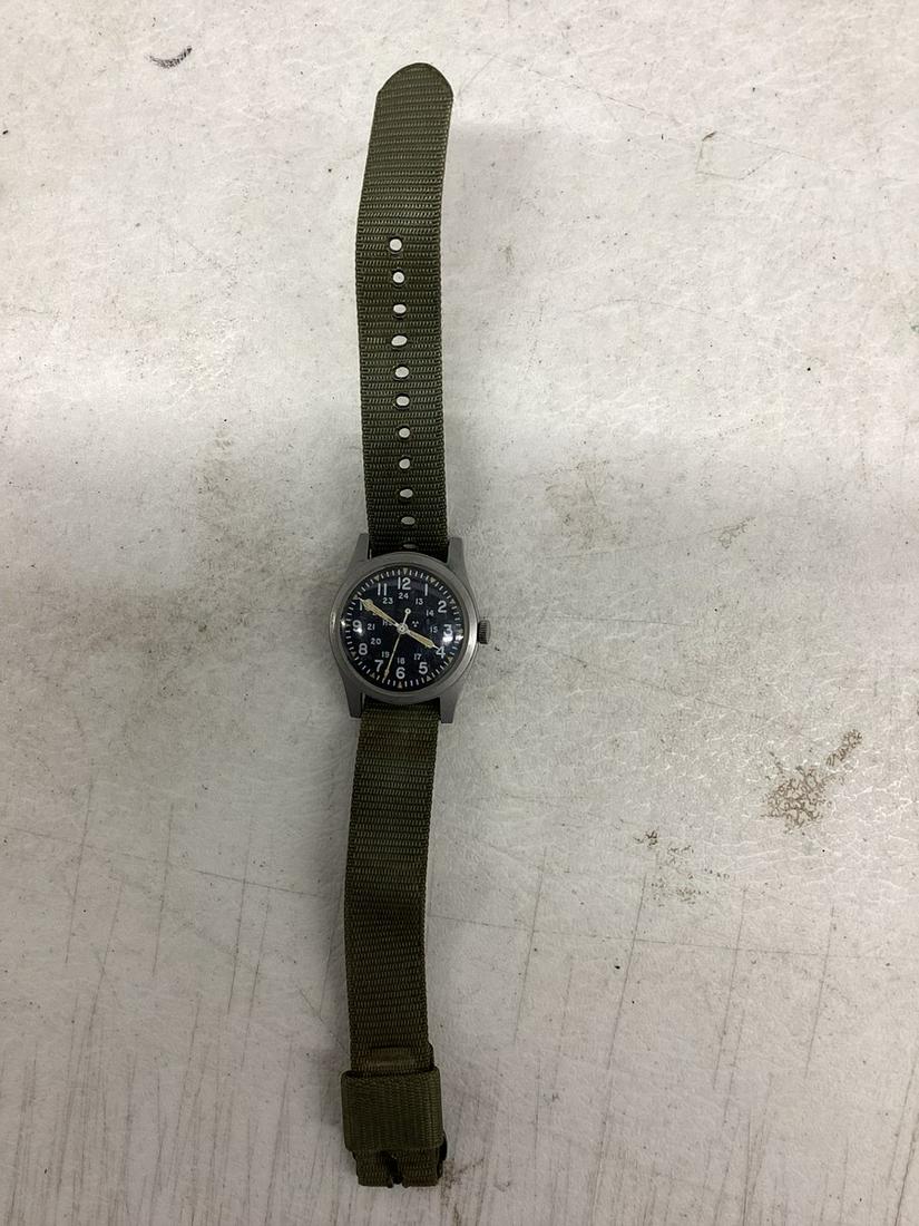Real Working 1977 Hamilton Military Watch with Nuclear Symbol Mil-W-46374B: Real Working 1977 Hamilton Military Watch with Nuclear Symbol Mil-W-46374B