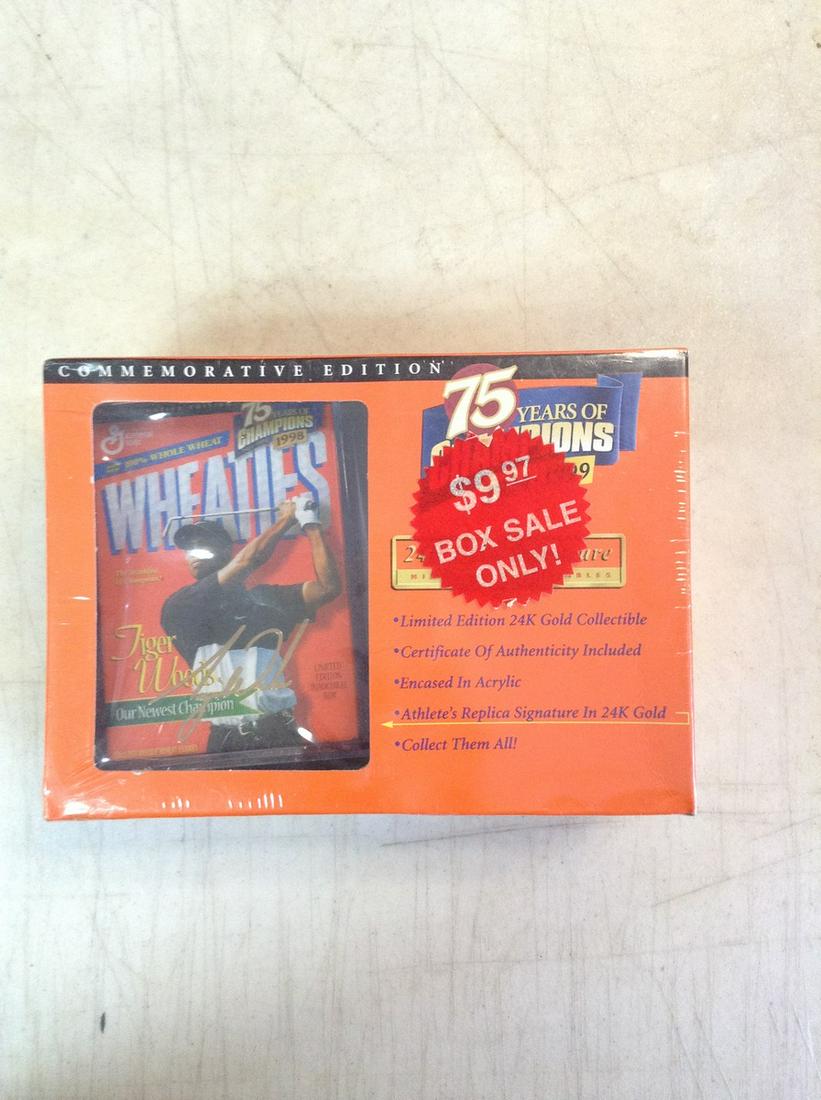 Wheaties Commemorative Edition, 24k gold signature mini box Tiger Woods sealed (1 of 1)