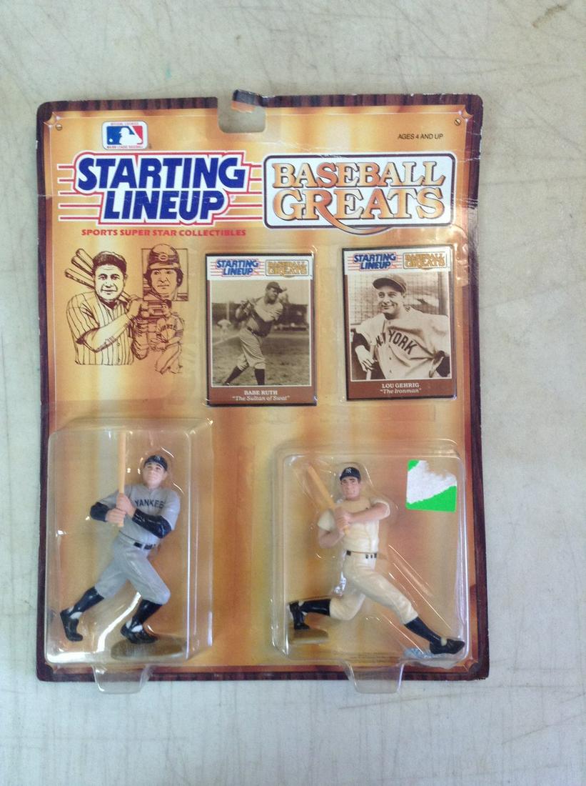 Starting Lineup baseball greats babe ruth and lou gehrig figures and cards (1 of 1)