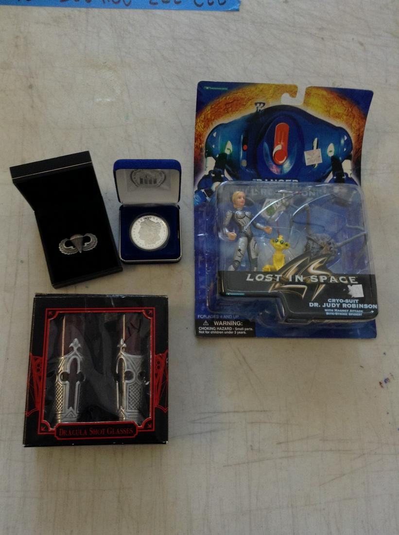 Dracula shot glass, collectors mint coin, lost in space figure and more: Dracula shot glass, collectors mint coin, lost in space figure and more