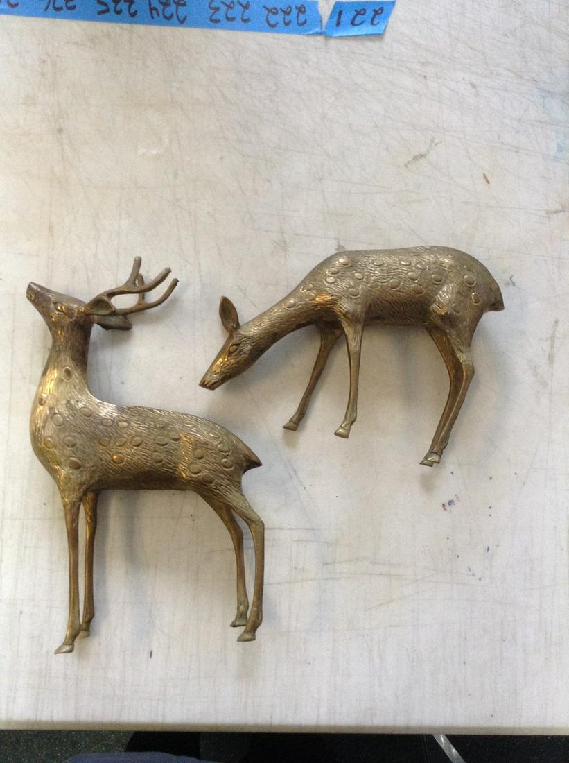 Brass made deer statues tallest 12 inches (1 of 1)
