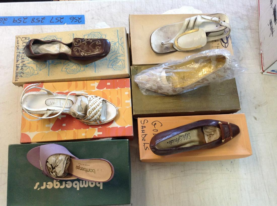 Lot of Vintage Shoes incl Sandals and High Heels: Sizes 7-7.5
