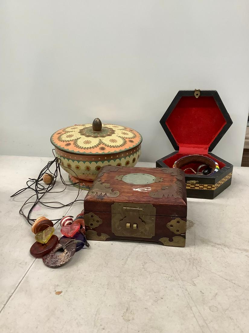 Decorative Boxes with Costume Jewelry: Decorative Boxes with Costume Jewelry