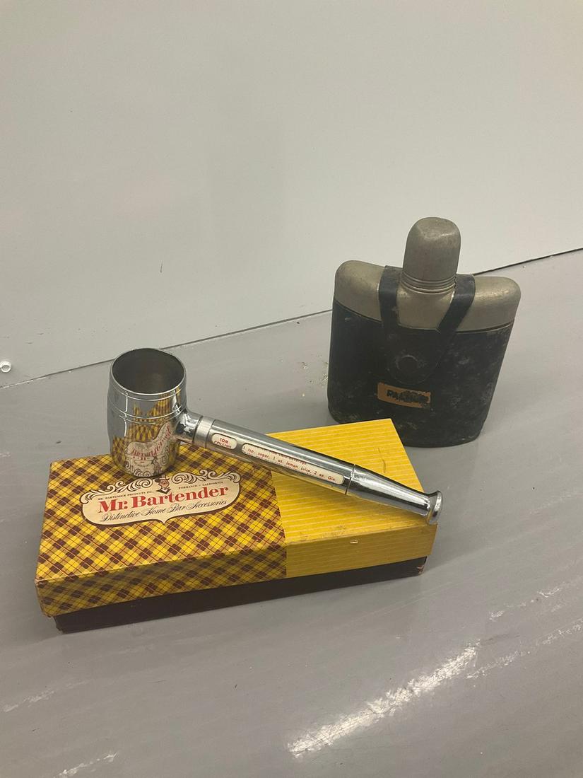Mr. Bartender Home Bar Accessory and Vintage Flask (1 of 1)